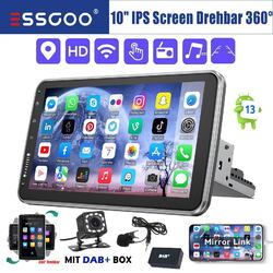 10.1" Android 13 Autoradio 1 DIN DAB+ GPS NAVI USB RDS WiFi drehbarer Bildschirm