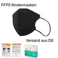 10x FFP2  KINDERMASKE Maske schwarz für Kinder Atemschutz Nasenschutz   EU CE 