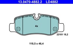 Bremsbelagsatz Scheibenbremse ATE Ceramic 13.0470-4882.2 für MERCEDES W447 VITO