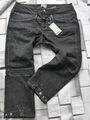Sheego Jeans 7/8 Hose Caprijeans Damen Gr. 40 bis 50 Black Denim Schwarz (1 845)