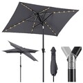 Sonnenschirm 210 x 140 cm Aluminum Sonnenschirm mit LED-Solar-Beleuchtung