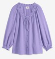 Weite Strukturbluse mit Rüschen in A-Form Gr. 50 Hellviolett Struktur-Bluse Neu*