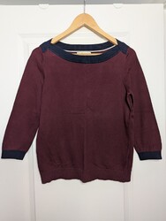BODEN Pullover - Größe M - weinrot mit marineblauem Besatz - super Zustand - Damen