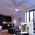 Deckenventilator Deckenleuchte Holzventilator Raumkühler Fernbedienung RGB LED