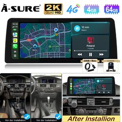 DAB+ 12" 4+64G Android 15 Autoradio Carplay Navi Kam Für BMW E90 E91 E92 E93 CIC