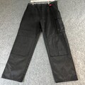 Dickies Baggy Hose 34 30 * Cargohose Doppelknie schwarz glänzend Wetlook
