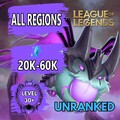 LOL League of Legends Smurf Account LVL30+ 20-60k BE Unranked Unverified