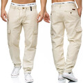 Indicode Herren Leinenhose Leonardo-Cargohose Stoffhose Leichte Cargo Sommerhose