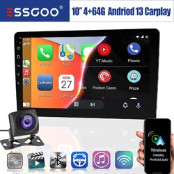 10 Zoll 2 DIN Autoradio GPS Android 13 4+64G Carplay Navi RDS Bluetooth WIFI KAM