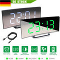 7"LED Wecker Digital Alarmwecker Temperatur Uhr Funk Schlummerfunktion Tischuhr~