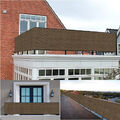 Balkon Sichtschutz Balkonabdeckung UV-Schutz Schattiernetz Grau Streife Neu