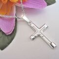 Kreuz Anhänger Echt Silber & Kette Schmuck für Kinder Damen Herren Silberkreuz