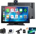 Neu 9"Tragbarer Autoradio 4K Dash Cam Wireless Apple CarPlay Android Auto+Kamera
