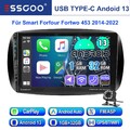 9" Carplay Android 13 Autoradio  GPS Navi Für Smart Forfour Fortwo 453 2014-2019