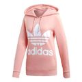 Adidas Womens Trefoil Hoodie Graphic Sweatshirt Jumper Dust Pink DV2560