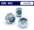 Selbstsichernde Muttern Stopmuttern Sicherungsmuttern - DIN 982 - Stahl verzinkt