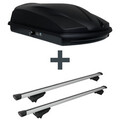 Dachbox LEVUP Cube 370 + Dachträger G3 Clop airflow für Dacia Sandero Stepway I