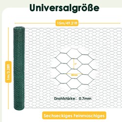 Sechseckgeflecht Hasendraht Kaninchendraht Maschendraht-Zaun 6-Eck Drahtgeflecht