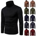 Basic Herren Rolli T-Shirt Gr S M L XL XXL Rollkragenpullover Rollkragen Pulli