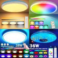 36W RGB LED Deckenlampe 3000-6500K Dimmbar mit Bluetooth Musik Lautsprecher App