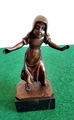 Bronzestatue kleiner Mädchen schwarzmarmor Sockel um1900er wohl Aus Frankreich