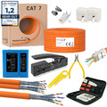 Cat7 Verlegekabel Netzwerkkabel Datenkabel Installations Lan Kabel RJ45 Stecker