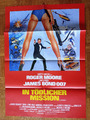 James Bond 007 Filmplakat A1 IN TÖDLICHER MISSION Roger Moore rotes Motiv