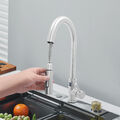 Silber Küchenarmatur Ausziehbar Brause Wasserhahn Küche 360° Spültischarmatur