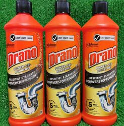 (3,83€/L) 3x DRANO POWER GEL 1L Abflussfrei  ROHRFREI  ROHRREINIGER Abflussreini