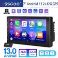 2 DIN 7 ZOLL Carplay Autoradio Android 13 2+32GB GPS Navi Bluetooth WIFI DAB KAM