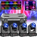 4x 200W LED Beam Moving Head 18 Prisma Gobo Bühnenlicht DMX Mit Flightcase Show