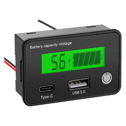 Universal Digital Voltmeter Batterie Kapazität Anzeige Temperaturmesser LCD 12V