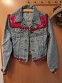 Top+Seltenheit+vintage+süße+jeans jacke+rote Applikationen+gr.S