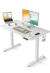 Schreibtisch Höhenverstellbar Elektrisch, 120 x 60 cm Computer Stehschreibtis...