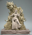 Tabletop RPG Mini - Fire Dragon Queen on Throne - 80mm head to toe - Size M Qumi