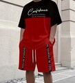 Herren Trainingsanzug Set Kurzarm T-Shirt + Shorts Sportanzug Jogginganzug Neu,