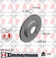 2x ZIMMERMANN Bremsscheibe 100.1244.20 für AUDI SEAT