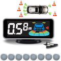 LCD Parksensor Set mit 8 Sensoren Reverse Backup CarParking Radar System Silber
