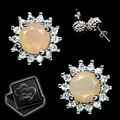 Echter Opal Kristall 925 Sterlingsilber Ohrstecker Ohrringe für Damen Frauen L94