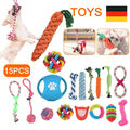 Hundespielzeug Set 15er Hund Welpen Kauen Baumwolle Seile Spielzeug für Haustier