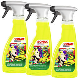 Sonax Cockpitreiniger Lemon Rocks 3x 500ml Cockpitpfleger Matteffect Zitrone