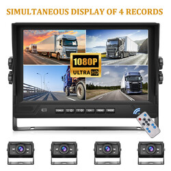 4X RV Rückfahrkamera Set +9Zoll LCD Monitor DVR für LKW/Anhänger/Bus/Van 12V-35V