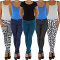 Damen Stretch Leggings Jeggings Treggings Röhre Skinny Hüft Hose Jeans-Look