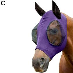 Pferd Anti Fliegenmaske Kapuze Vollgesichtsnetz Schutz Anti-UV Q8C2 DE