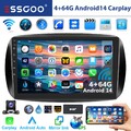 Autoradio 4G+64G Android 14 GPS Navi Für Smart Forfour Fortwo 453 14-19 DAB+KAM
