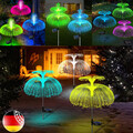 LED Solarleuchte Licht RGB Außen Leuchten Solarlampe Quallen Flamme Garten Dekor