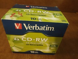 10 Verbatim 4x CD-RW Wiederbeschreibbar 700MB, 80min, 1-4x speed