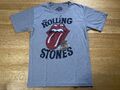 The Rolling Stones T-Shirt Herren M Grau Zunge Logo Rundhals Band Music Rock Top