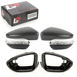 2x Spiegelabdeckung Seitenspiegel Blendring Blinker Set für VW Eos Scirocco 137
