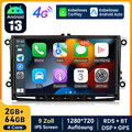 9" Für VW GOLF 5 PASSAT Jetta Carplay Android 13 Autoradio GPS WiFi DAB+ 2+64GB